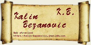 Kalin Bežanović vizit kartica